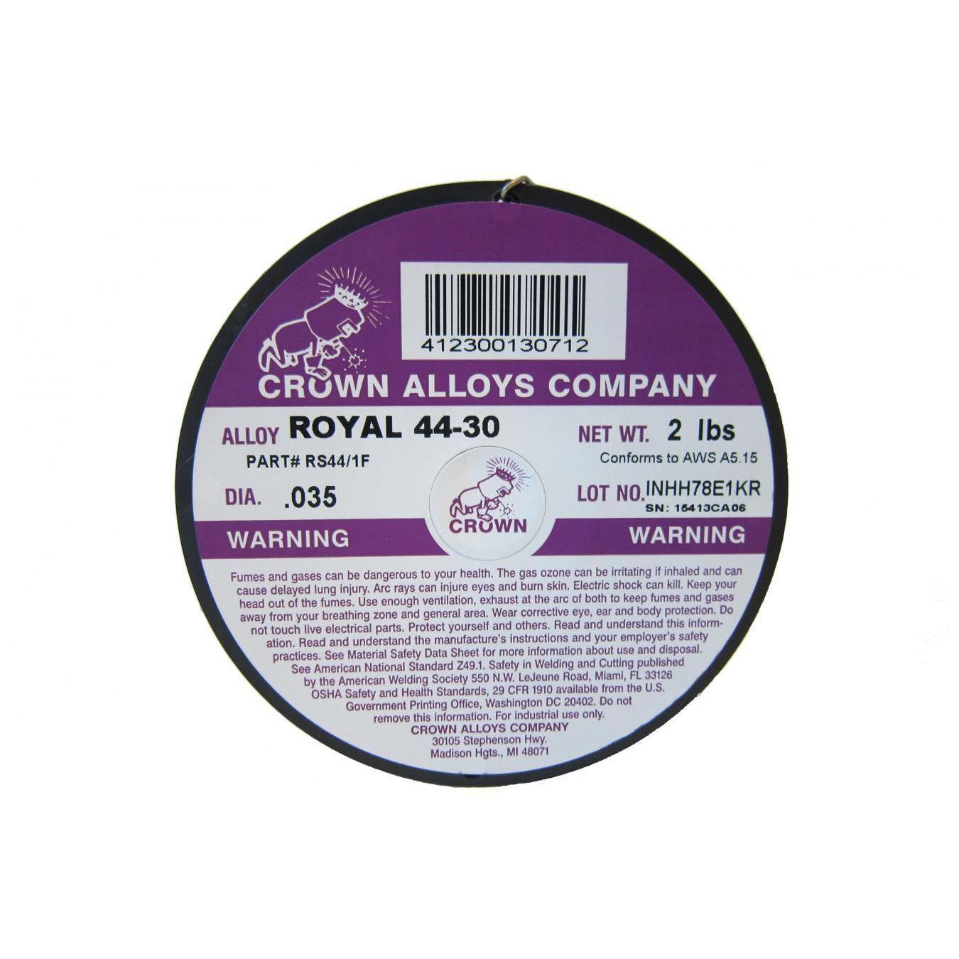 2# Crown Alloys .035 ROYAL 44-30 MIG Welding Wire - RS44/1F