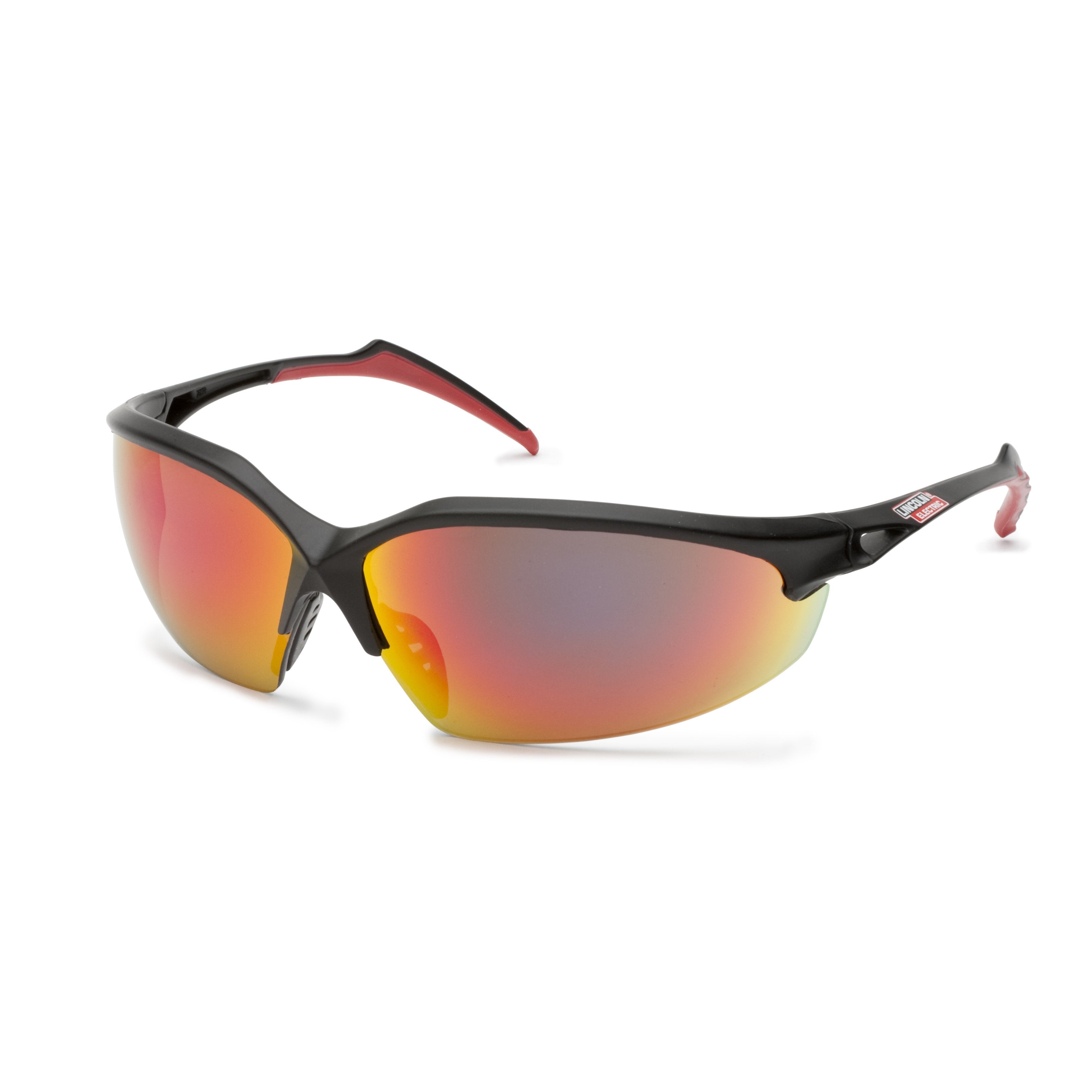 Lincoln Outdoor Safety K2970-1 Finish Line Red Mirror Lightweight Glasses